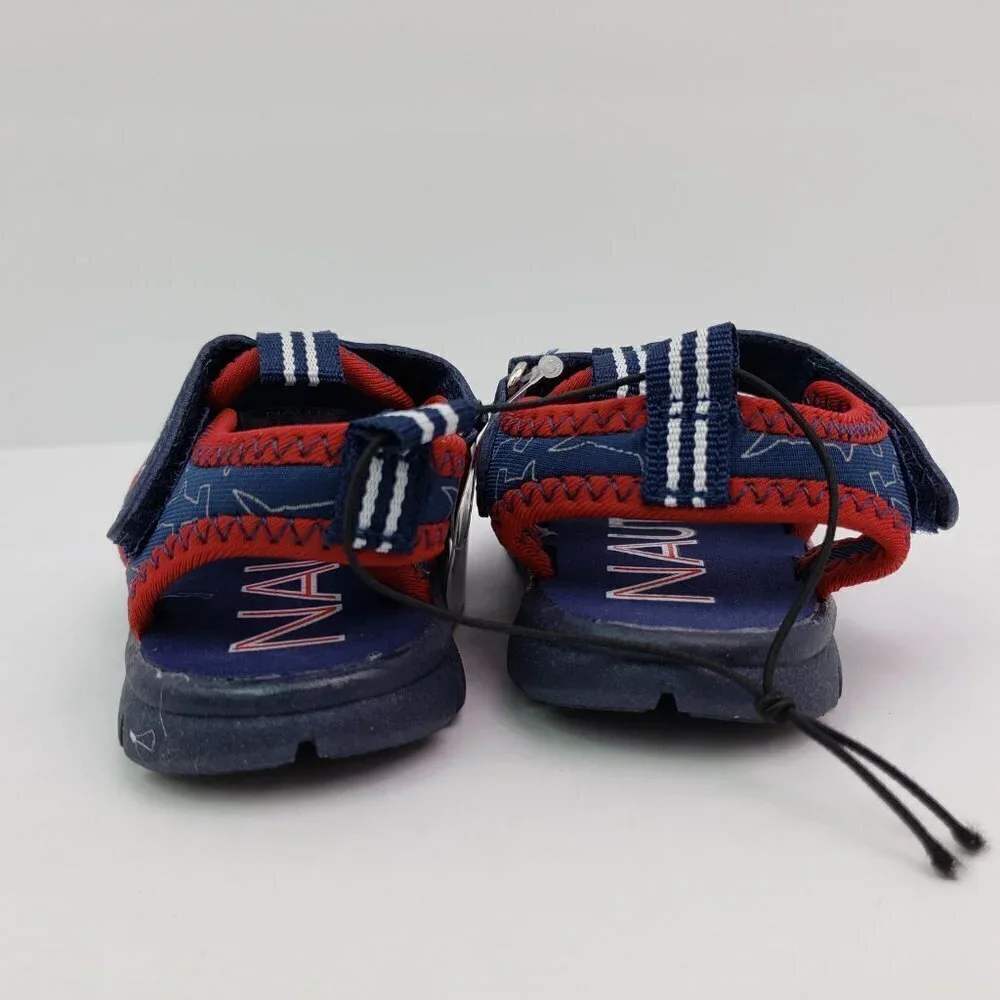 NEW Nautica Diera Baby Boy Size 5 Navy Hammerhead Blue Red Casual Sandals
